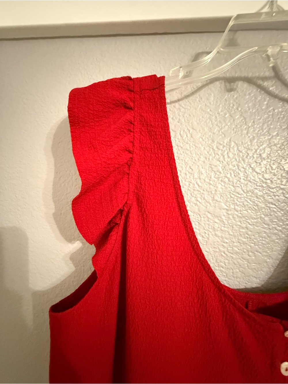 Red Button-Front Romper - Picture 5 of 10
